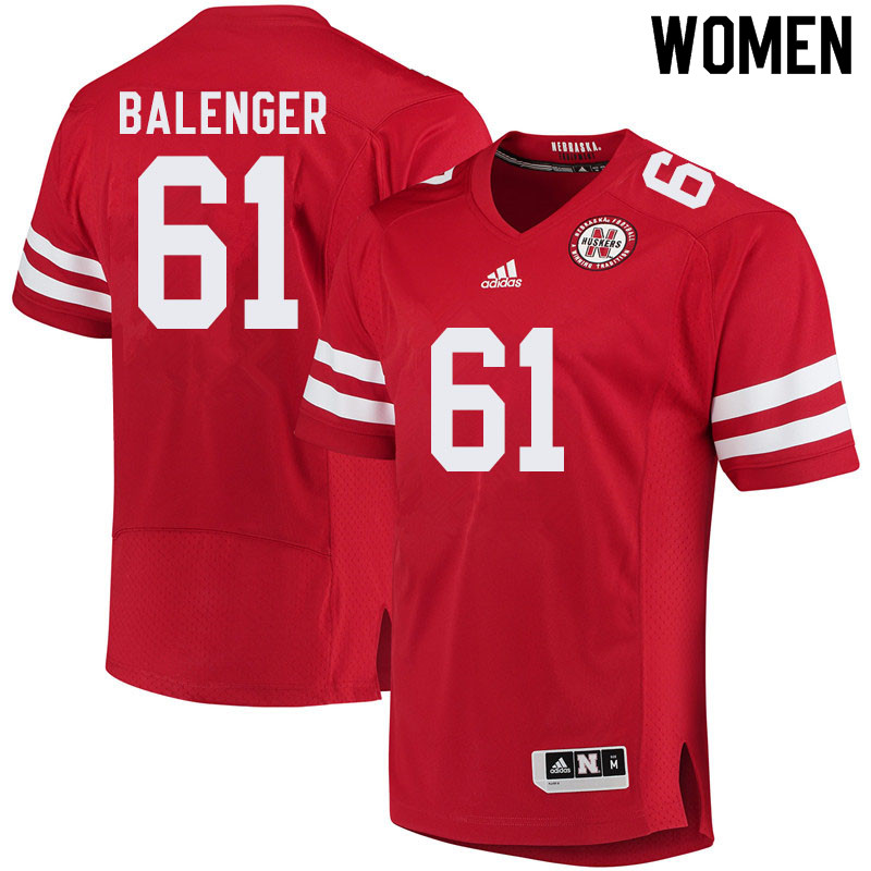 Women #61 Mitchell Balenger Nebraska Cornhuskers College Football Jerseys Sale-Red